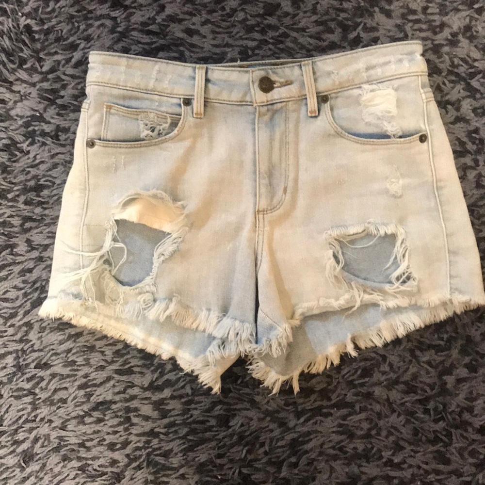 Guess Distressed High-Waisted Light Wash Shorts
